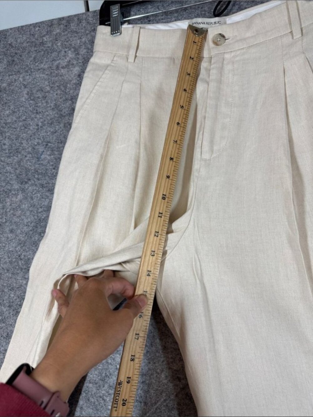 Banana Republic Linen Blend Wide Leg Pants Cream Size 2 Quiet Luxury Miinimalist - Picture 5 of 12
